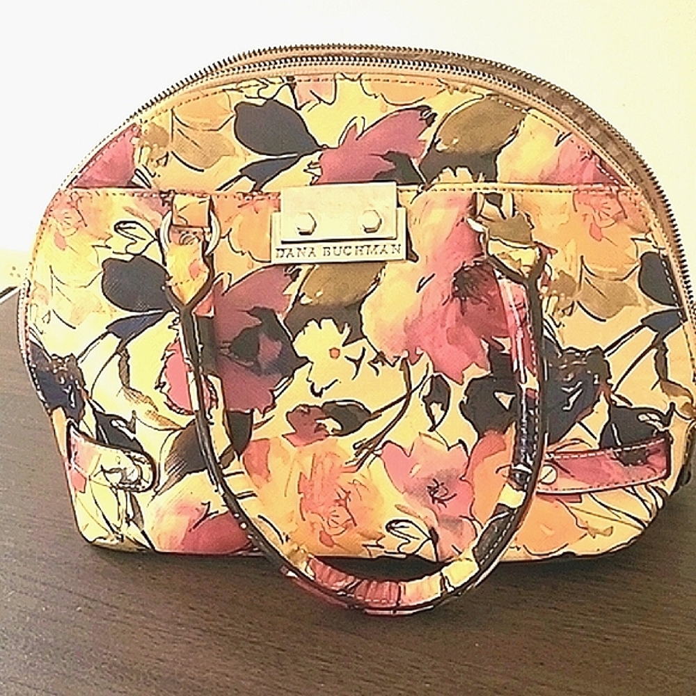 Dana Buchman faux leather floral autumn purse,pre-loved.